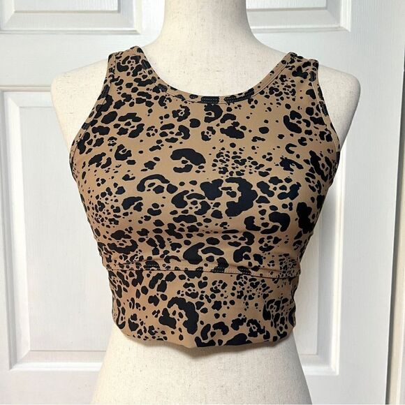 Strut This Revolve Cheetah Piper High Neck Sports Bra Full Support M - Picture 5 of 6
